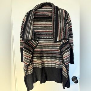 Wilster Wool Cashmere Open Front Cardigan Fair Isle Striped Sweater Size M